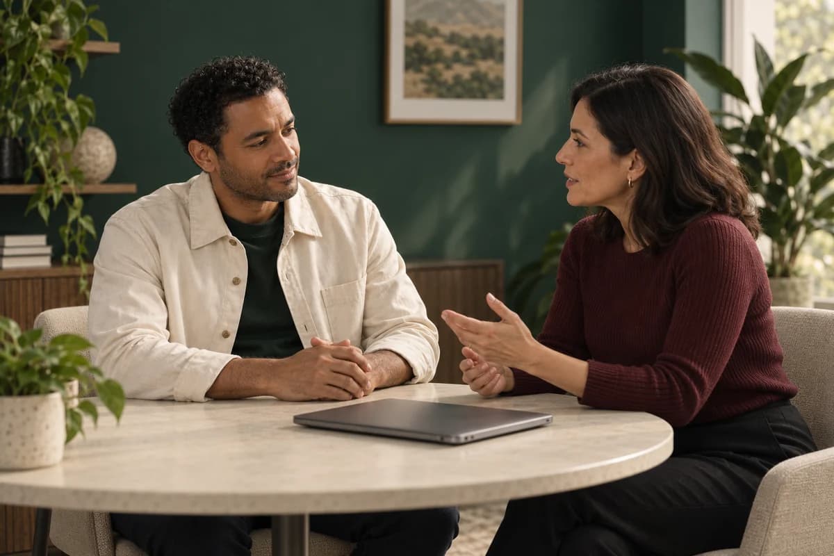The business owner and a service provider in an introductory meeting