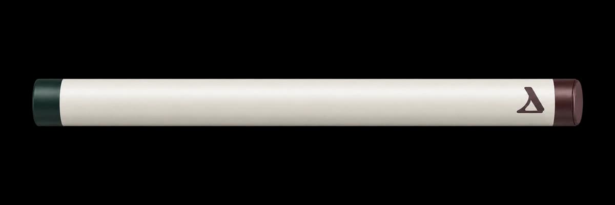 Cream Cleats relay baton with evergreen and oxblood ends